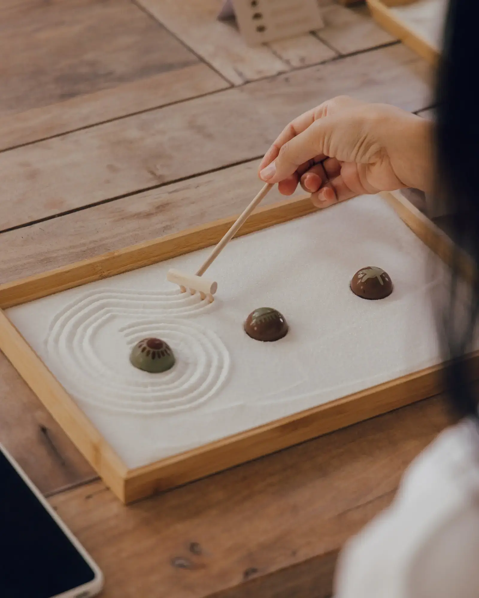 Zen garden and chocolate ritual by ceremony chocolate 2