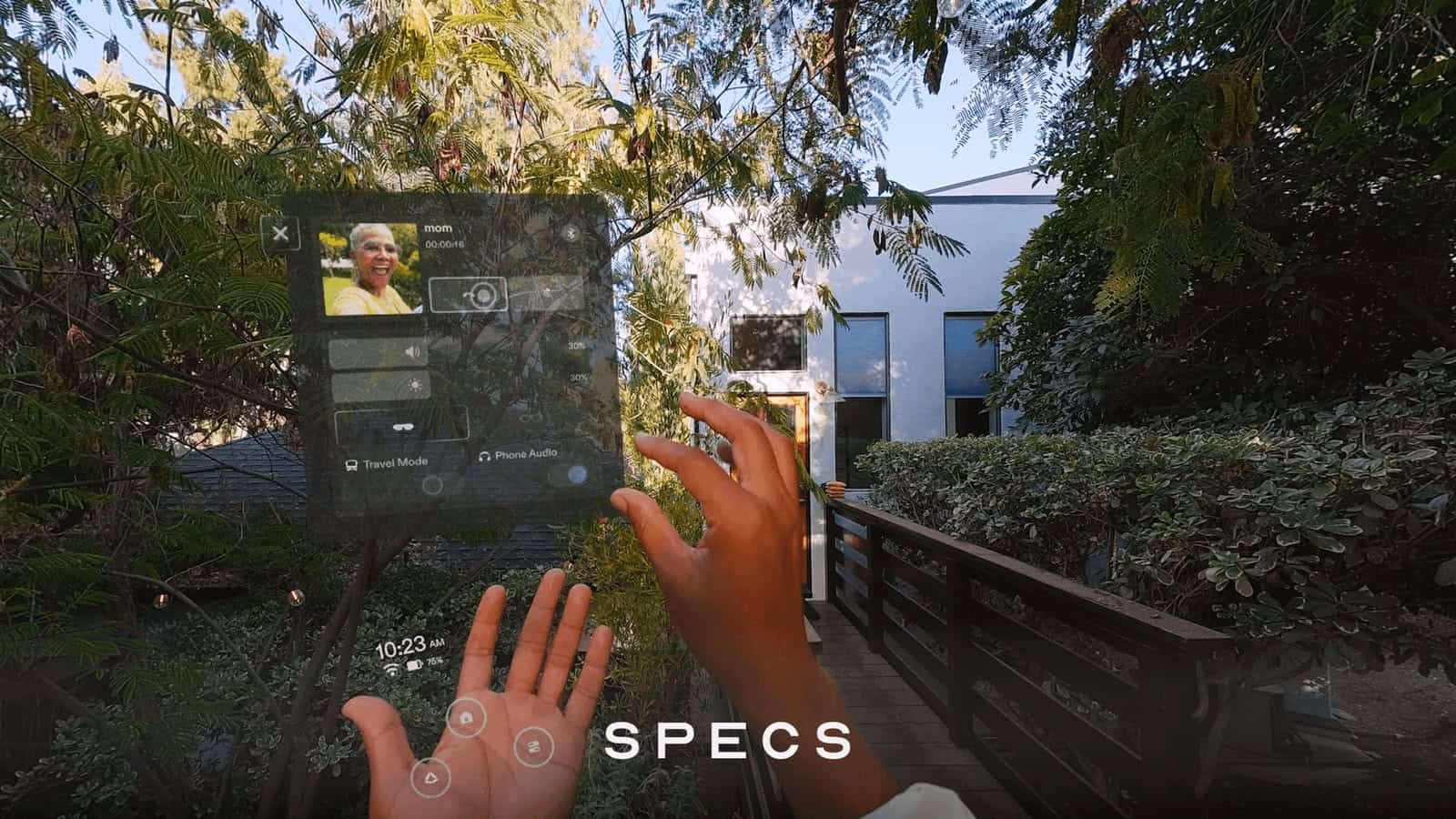 อินเทอร์เฟซ AR ของ Snap Specs มุมมองผู้ใช้
