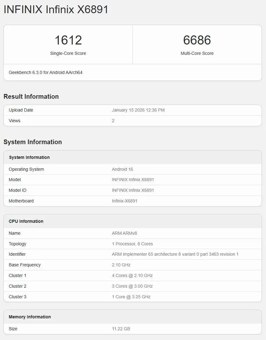 Infinix gt 50 pro geeebench 696bc8bfa6bda