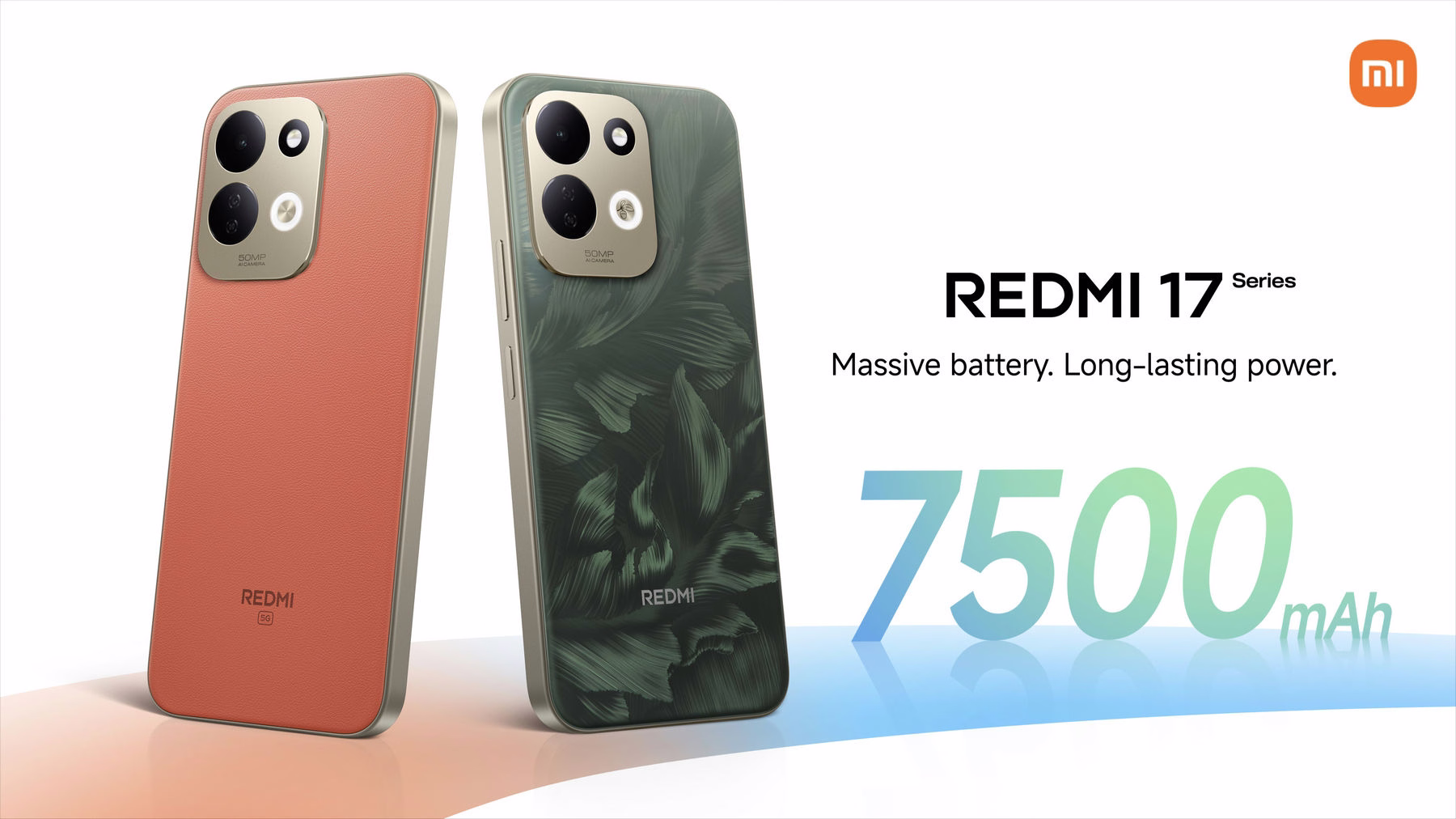 REDMI 17 Series สองสีเน้นจุดขายแบตเตอรี่ความจุ 7500mAh